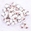 top view of a pile of 20mm Football Mom Acrylic Bubblegum Beads