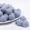 front view of a pile of 20mm Gray Rhinestone AB Bubblegum Beads