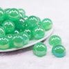 front view of a pile of 20mm Green Jelly AB Acrylic Chunky Bubblegum Beads