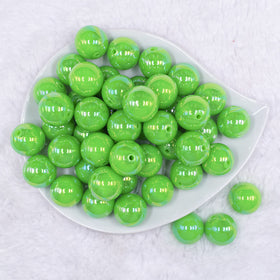 20MM Green Neon AB Solid Chunky Bubblegum Beads