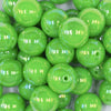 Close up view of a pile of 20MM Green Neon AB Solid Chunky Bubblegum Beads