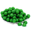 front view of a pile of 20mm Green Rhinestone Bubblegum Beads