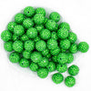 top view of a pile of 20mm Green Rhinestone Bubblegum Beads