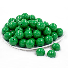 20mm Green Solid Bubblegum Beads