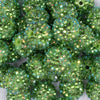 close up view of a pile of 20mm Green Confetti Rhinestone AB Bubblegum Beads