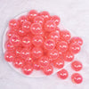 top view of a pile of 20mm Hot Pink Jelly AB Acrylic Chunky Bubblegum Beads