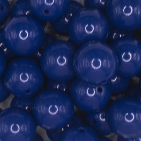 20mm Indigo Blue Solid Chunky Acrylic Bubblegum Beads