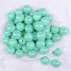 Top view of a pile of 20MM Light Blue Neon AB Solid Chunky Bubblegum Beads