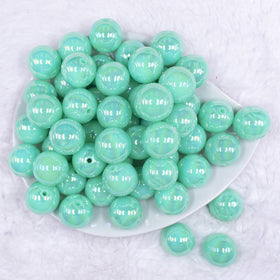 20MM Light Blue Neon AB Solid Chunky Bubblegum Beads