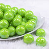 Front view of a pile of 20MM Lime Green Neon AB Solid Chunky Bubblegum Beads