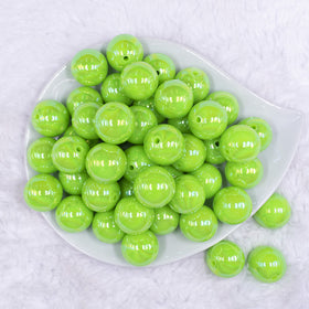 20MM Lime Green Neon AB Solid Chunky Bubblegum Beads