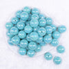 Top view of a pile of 20MM Medium Blue Neon AB Solid Chunky Bubblegum Beads