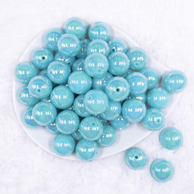 20MM Medium Blue Neon AB Solid Chunky Bubblegum Beads