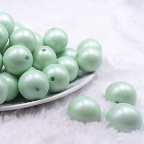 20mm Mint Green Matte Pearl Solid Jewelry Acrylic Bubblegum Beads