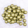 Top view of a pile of 20mm Moss Green Matte Pearl Solid Jewelry Acrylic Bubblegum Beads