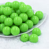 Front view of a pile of 20mm Neon Green Solid Bubblegum Beads
