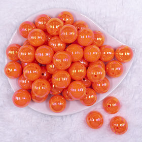 20MM Orange Neon AB Solid Chunky Bubblegum Beads