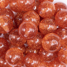 20mm Orange Glitter Sparkle Chunky Acrylic Bubblegum Beads