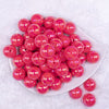 Top view of a pile of 20MM Pink Neon AB Solid Chunky Bubblegum Beads