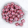 top view of a pile of 20mm Red & Pink Confetti Rhinestone AB Bubblegum Beads