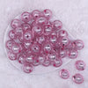 top view of a pile of 20mm Pink Foil Bubblegum Beads