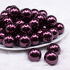 Front view of a pile of 20mm Plum Purple Faux Pearl Chunky Acrylic Bubblegum Beads