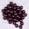 Top view of a pile of 20mm Plum Purple Faux Pearl Chunky Acrylic Bubblegum Beads