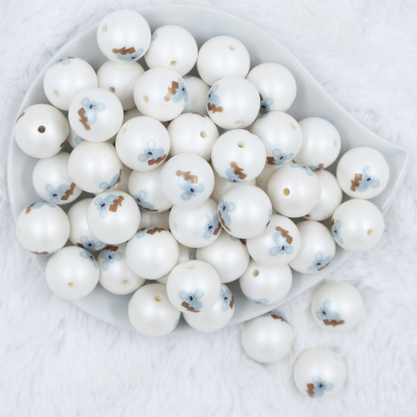 Top view of a pile of 20mm Koala Print Chunky Acrylic Bubblegum Beads [10 Count]