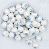 Top view of a pile of 20mm Owl Print Chunky Acrylic Bubblegum Beads [10 Count]
