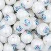 Close up view of a pile of 20mm Owl Print Chunky Acrylic Bubblegum Beads [10 Count]