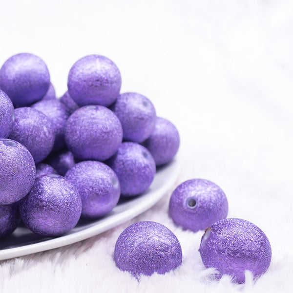 Front view of a pile of 20mm Purple Stardust Chunky Jewelry Bubblegum Beads