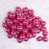 top view of a pile of 20mm Raspberry Red Jelly AB Acrylic Chunky Bubblegum Beads