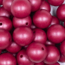 20mm Red Matte Pearl Solid Jewelry Acrylic Bubblegum Beads