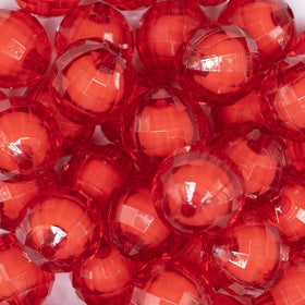 20mm Red Translucent Faceted Bead in a bead Bubblegum Bead