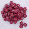 top view of a pile of 20mm Red Sequin Confetti Bubblegum Beads