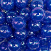 close up view of a pile of 20mm Blue Jelly AB Acrylic Chunky Bubblegum Beads