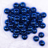 Top view of a pile of 20mm Royal Blue Reflective Acrylic Jewelry Bubblegum Beads