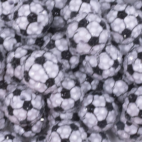20mm Soccer with Clear Rhinestone Bubblegum Beads