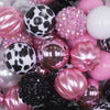 Close up view of a pile of 20mm Strawberry Milk Chunky Acrylic Bubblegum Bead Mix - 50 Count