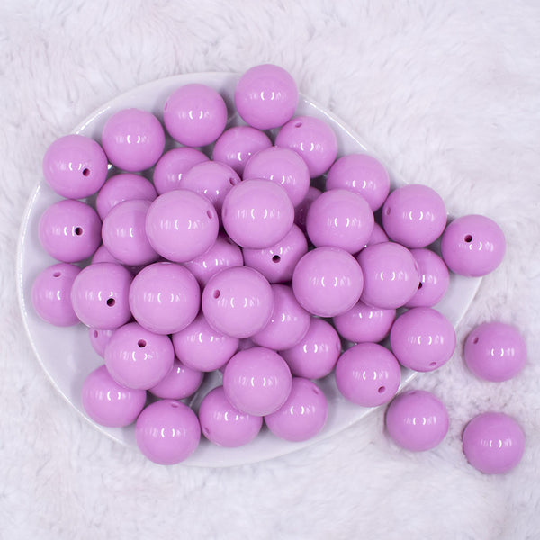 Top view of a pile of 20mm Taffy Pink Solid Acrylic Chunky Bubblegum Beads
