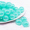 front view of a pile of  20mm Turquoise Jelly AB Acrylic Chunky Bubblegum Beads