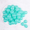 top view of a pile of  20mm Turquoise Jelly AB Acrylic Chunky Bubblegum Beads