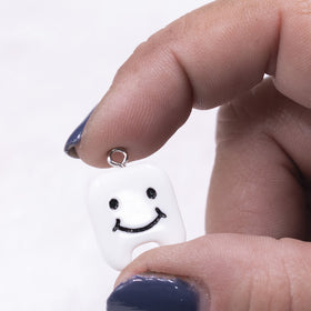 White Tooth Resin charm 17x19mm