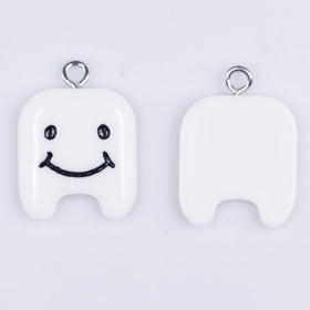 White Tooth Resin charm 17x19mm