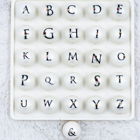 20mm Alphabet Print Chunky Acrylic Bubblegum Beads - 1 per order