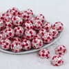 Front view of a pile of 20mm Apples Print Chunky Acrylic Bubblegum Beads [10 Count]