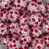 Close up view of a pile of 20mm Apples Print Chunky Acrylic Bubblegum Beads [10 Count]