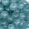 close up view of a pile of 20mm Aqua Blue Glitter Sparkle Bubblegum Beads