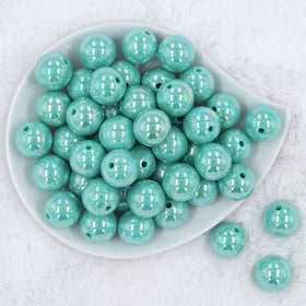 20MM Aquamarine AB Solid Chunky Bubblegum Beads