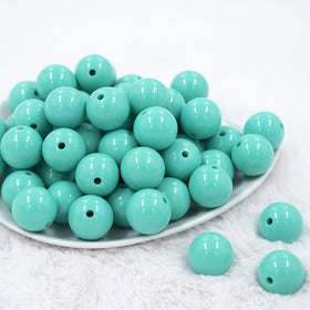 20mm Aquamarine Solid Chunky Acrylic Bubblegum Beads